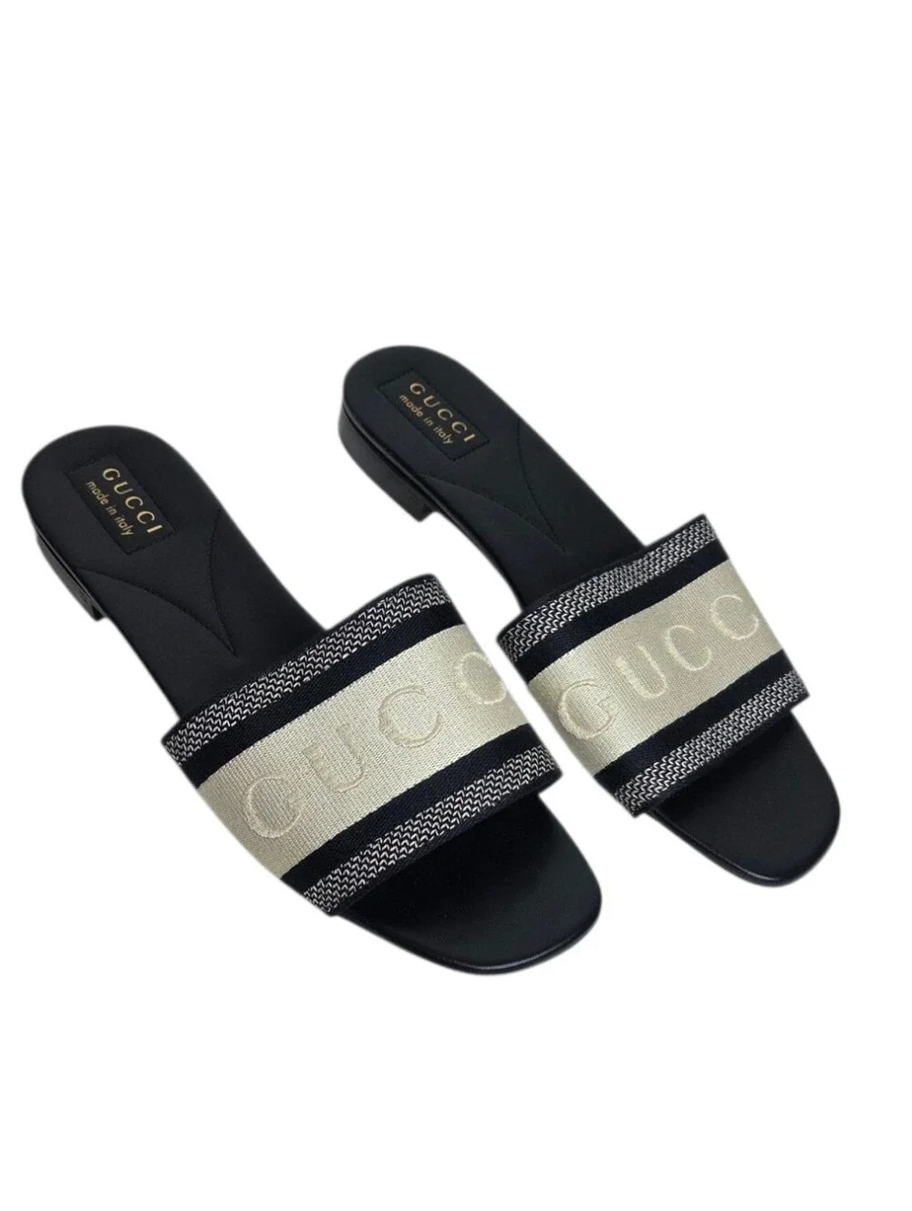 GUCCI Jane Embroidered Logo Slide Sandals